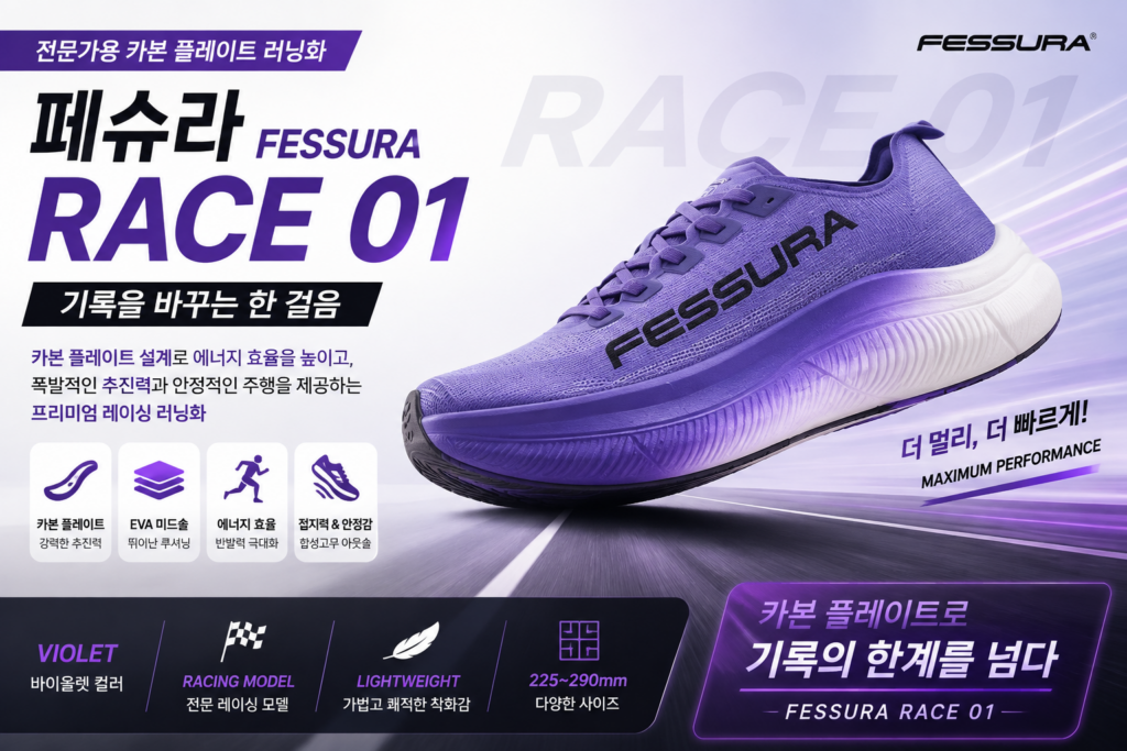 카본플레이트 런닝화 추천, 페슈라 FESSURA RACE 01   레이싱화 러닝화 운동화 제품 이미지