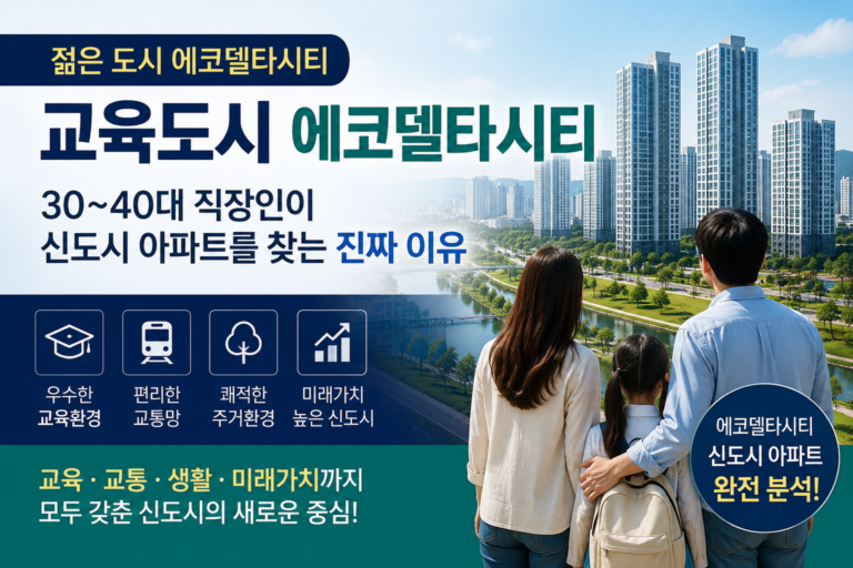 에코델타시티 는 젊은 도시, 교육도시, 30~40대 직장인이 신도시 아파트를 찾는 진짜 이유