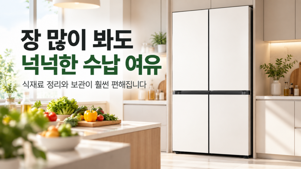 삼성 비스포크 냉장고 AI 4도어 905L RM70F90R2ZD, 대용량 수납이 필요한 집이라면 제품 이미지